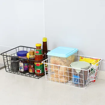 

Simple Wrought Iron Storage Basket Toy Laundry Basket Sundries Household Closet Storage Box Container Box Grocery Basket