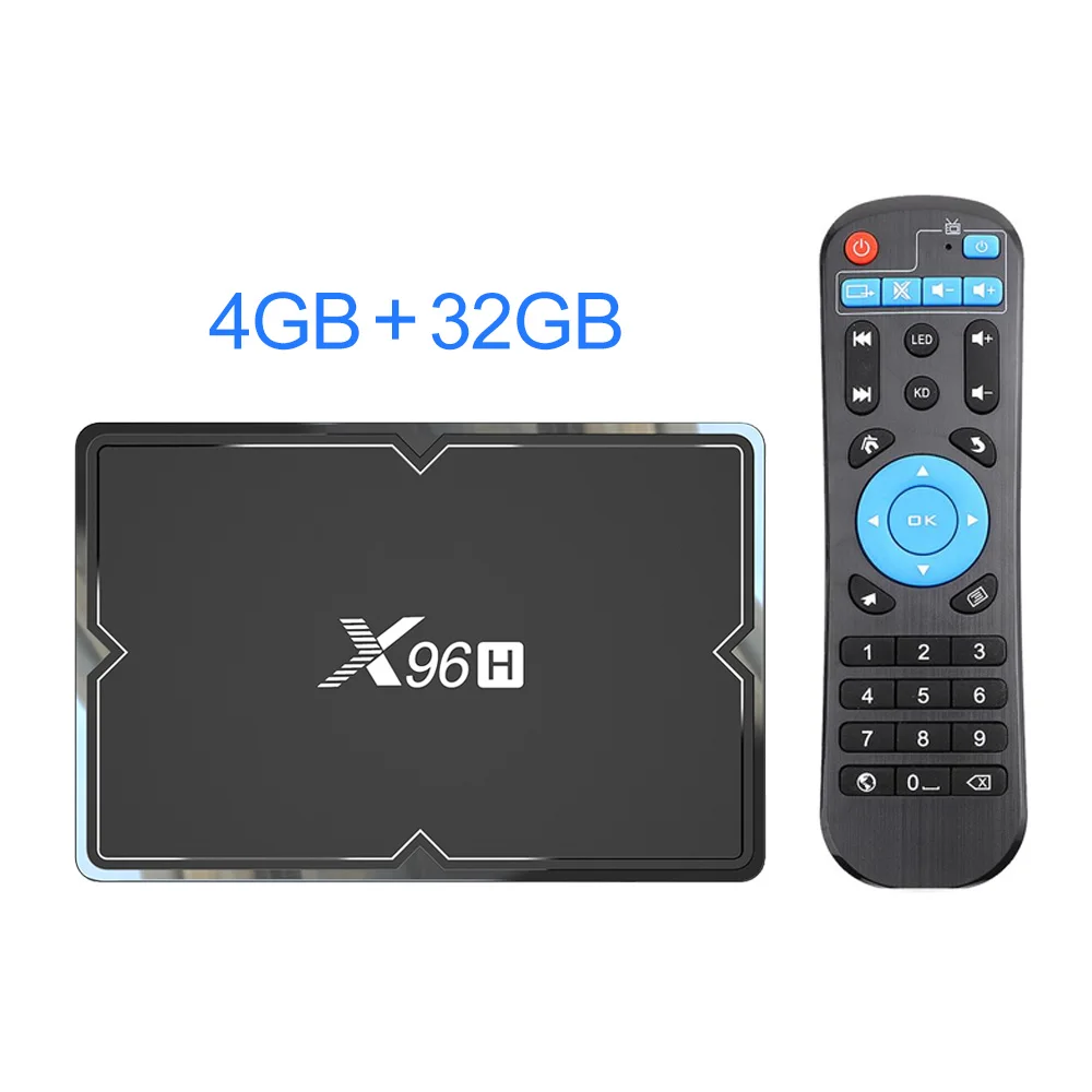 X96H-4G 32G ТВ приставка Android 9,0 Смарт ТВ приставка X96H Макс 4 Гб ОЗУ 64 Гб ПЗУ четырехъядерный Android приставка 4K Youtube Netflix Google Play Store медиаплеер - Цвет: X96H-4G 32G