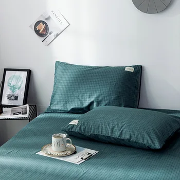 

2pcs 100% Cotton Pillowcase Solid Color Pillow Cover Pillow Case Bedding Set Home Decorative Cushion Cover Case 48*74cm