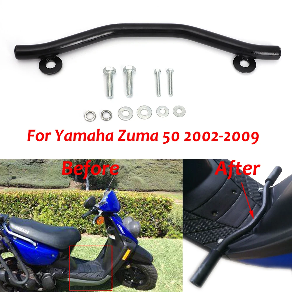 Moto Highway Bar Poggiapiedi Ferro Nero Per Yamaha Zuma 50 2002-2009 Pedale Moto
