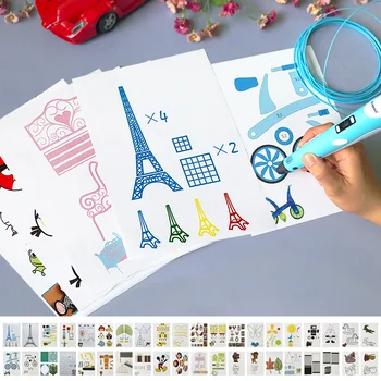 

Kids 3D pen necessary help 3D printing pen graffiti board template copy board 20 random special paper 3D pen graffiti template