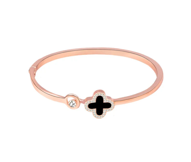 

Fashion lucky four leaf grass Bracelet environmental protection rose gold bracelet with all kinds of popular opening Bracelets