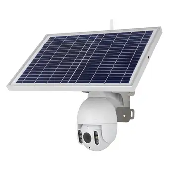 

Wireless Solar Powered WiFi Security Camera Outdoor Home Surveillance Camera Built-in 12000mAh Battery White - EU Plug