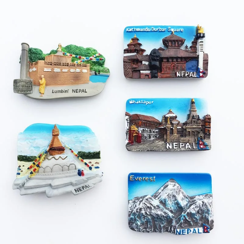 Nepal  Landscape Fridge Magnets Souvenir Nepal Scenic Spots Decorative 3d Resin Crafts Home Decor Gift Ideas Asia Tourist
