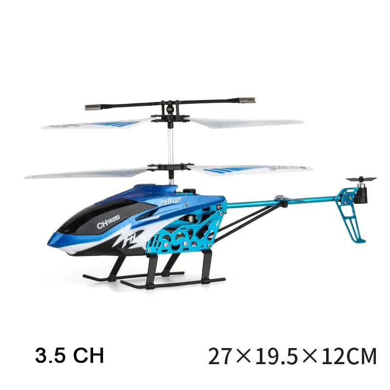 

2.5/3.5 CH Mini RC Helicopter For Kids Blue Remote Control Helicopter Anti-Collision Anti-drop Equipped With Gyro Alloy Aircraft