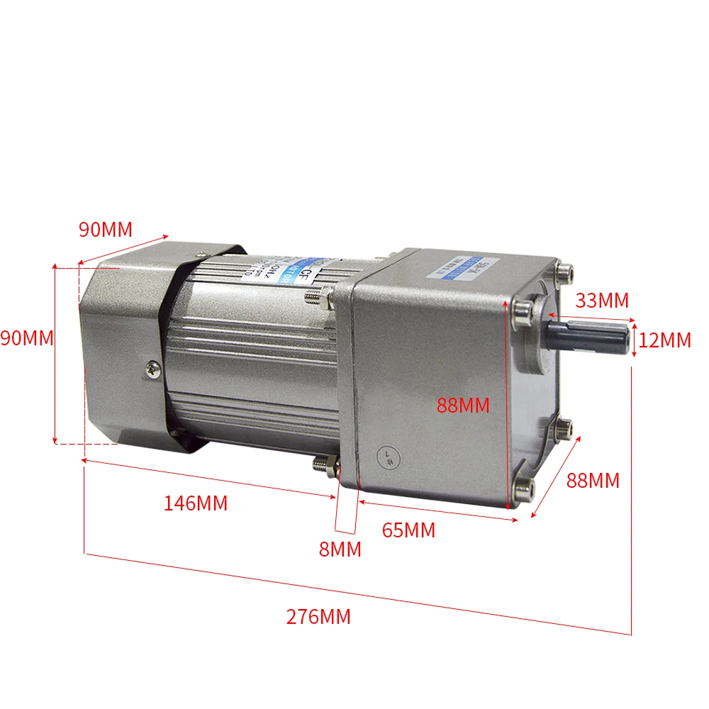 

AC120-5GN High Torque AC Gear Motor With 5GN Gearbox AC Gear Motor 110V/220V 120W 7.5/15/23/34/54/75/108/150/180/270/450Rpm