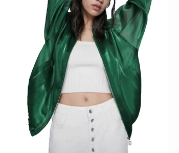 

Summer 2020 New All Match Rayon See through Jacket Sun Protection Autumn Clothing Women's Zipper Fly Jackets Drop shipping