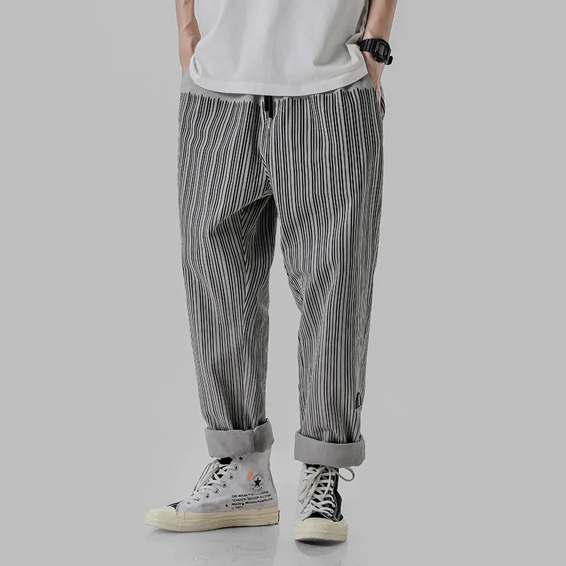 

City Where the Product 2019 Autumn Clothing New Style Characteristics Depth Stripes Convention Drawstring Casual Pants Mens Trou