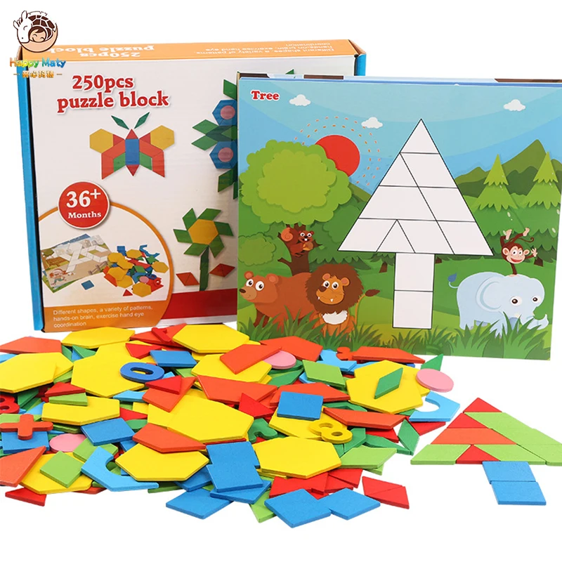 250 шт Логические игры детские деревянные игрушки развивающие игрушки для детская головоломка обучающий пазл дерево Развивающие игрушки
