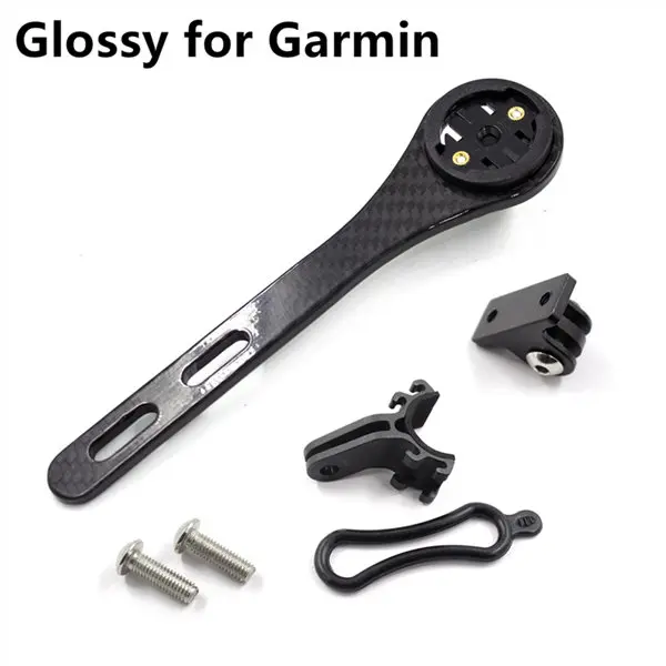 Glossy for Garmin Новинка углеродное волокно велосипедный дорожный велосипед MTB компьютер секундомер Спидометр держатель для Garmin Cateye Bryton Gopro - Цвет: Glossy for Garmin