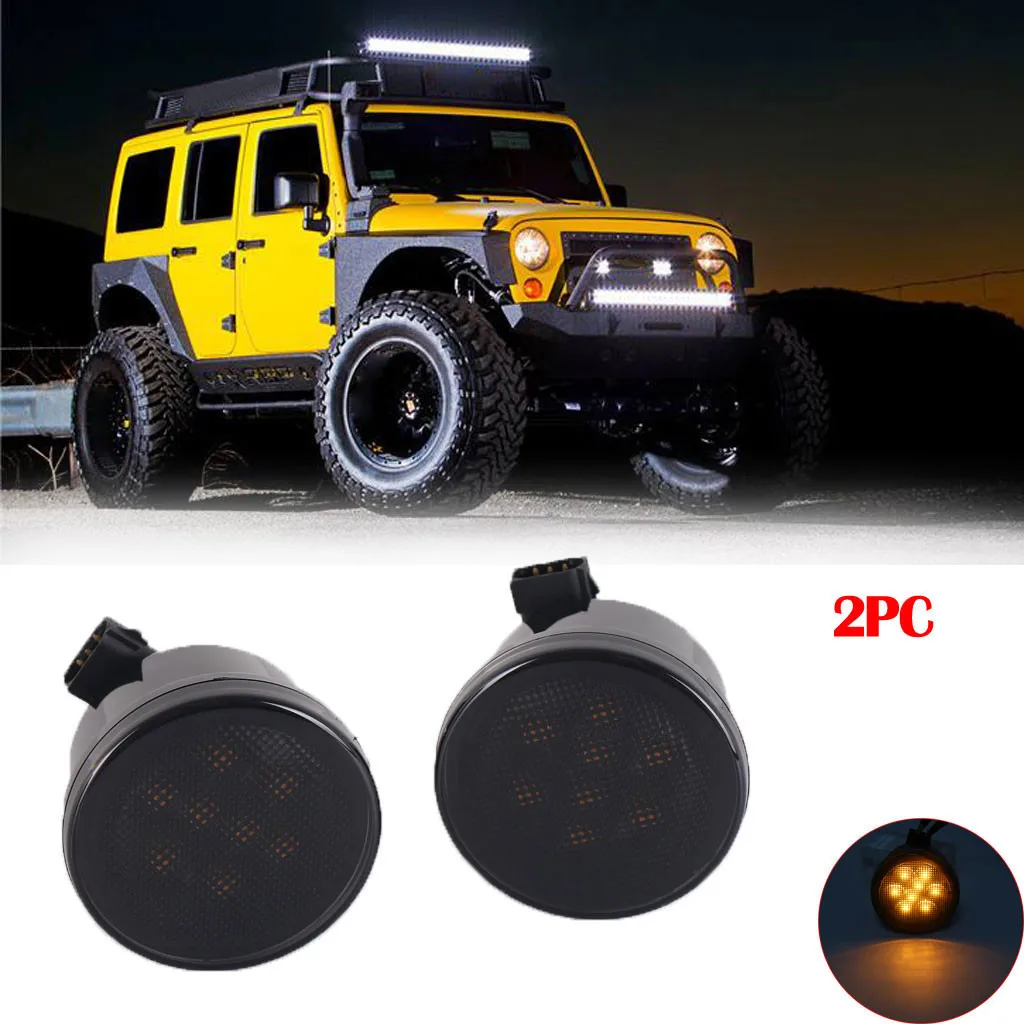 CARPRIE Car light NEW hot sale Brand New 2PC Front Grill Turn Signal LED Front Blinker-Smoke Lens high quality 9722