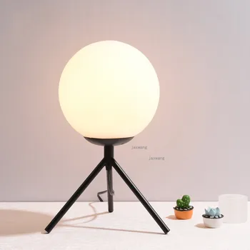 

Nordic LED Glass Table Lamp Minimalist Living Room Home Deco Lighting Light Fixtures Table Lamps for The Bedroom Bedside Lamp