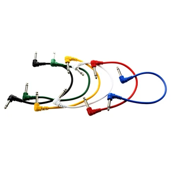 

Set of 6pcs Colorful Guitar Patch Cables Angled for Guitar Effect Pedals