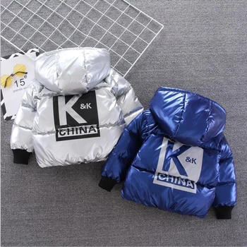 

Winter Fashion Children's Jacket Thicker Warm Down Cotton Boys Outerwear Waterproof Kids Outdoor Hooded Coats Baby Clothes