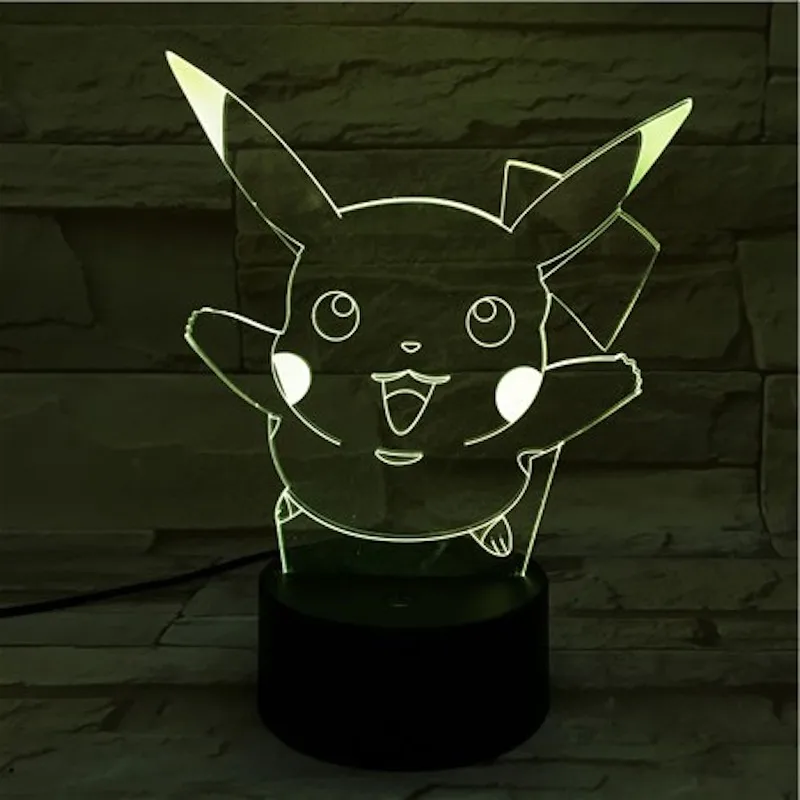 Pikachu 1 Pokemon Go Team Valor детский Ночной светильник светодиодный сенсорный датчик для спальни декоративная лампа праздничный подарок ночник USB Team Valor - Испускаемый цвет: Pikachu 1