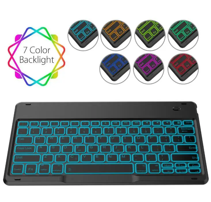7 цветов клавиатура с подсветкой для Samsung Galaxy Tab A 10,5 Tablet Cover T590 T595 SM-T590 SM-T595 Bluetooth клавиатура чехол+ ручка