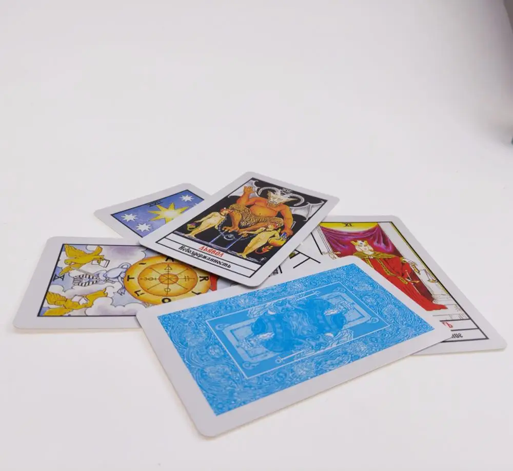 78 cards full Russian version rider tarot cards deck mysterious divination fate tapo cards game, board games