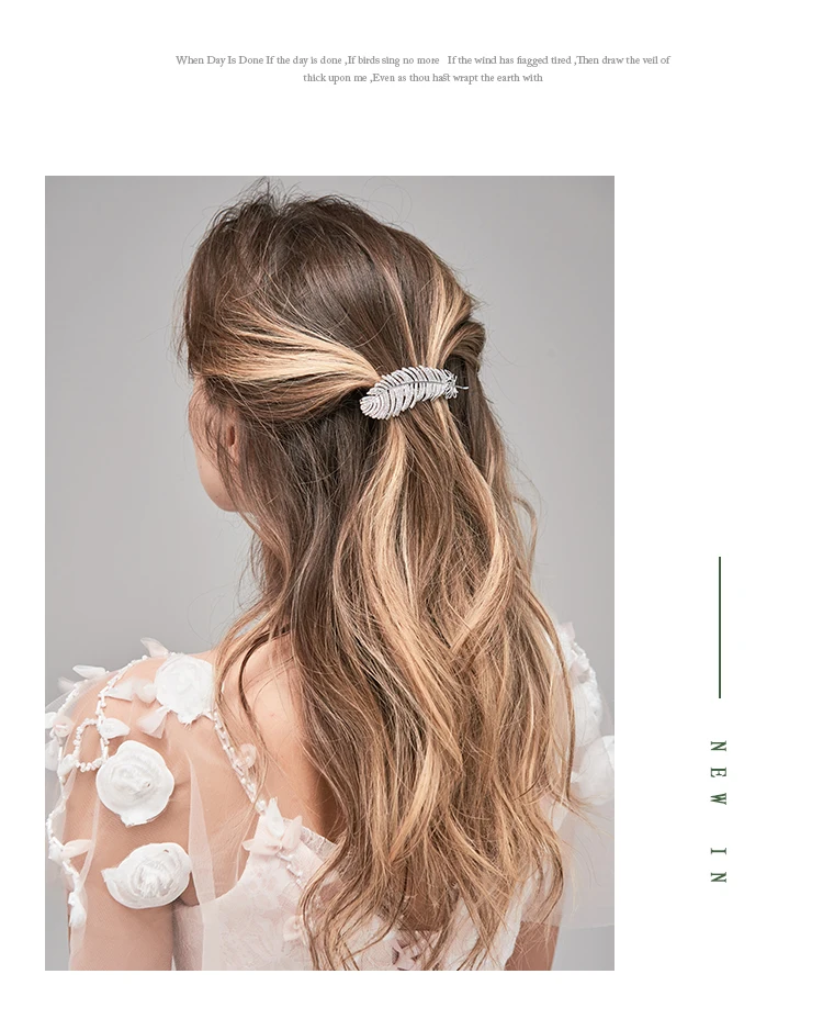 Элегантный сплав со стразами перо бутик шпилька для женщин девочек заколки для волос аксессуары для волос украшение для волос заколка для волос головной убор