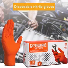 AMMEX утолщенные перчатки нитриловые рабочие перчатки оранжевый 100 шт одноразовые Нескользящие защитный костюм-стойкие безопасные механические в штучной упаковке