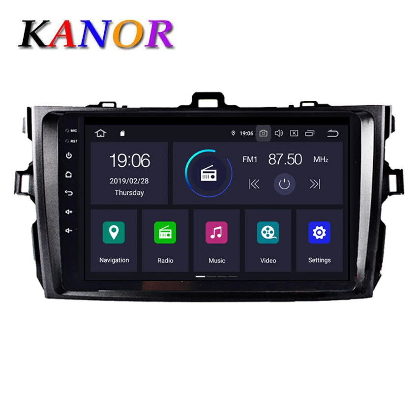 

KANOR 1024*600 Android 9.0 2+16g 2 din Autoradio Car Stereo GPS Navigation For Toyota Corolla 2006 2007 2008 2009 2010 2011