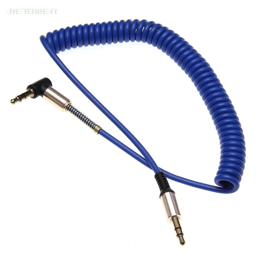 3 5 Jack AUX Audio Cable 3 5MM Male To Male Cable for Phone Car Speaker MP4 Headphone 2M Jack 3 5 Spring Audio Cables 100pcs