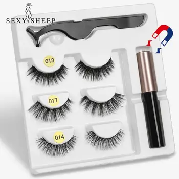 

5 Magnet Eyelash Magnetic Liquid Eyeliner& Magnetic False Eyelashes & Tweezer Set Waterproof Long Lasting Eyelash Extension