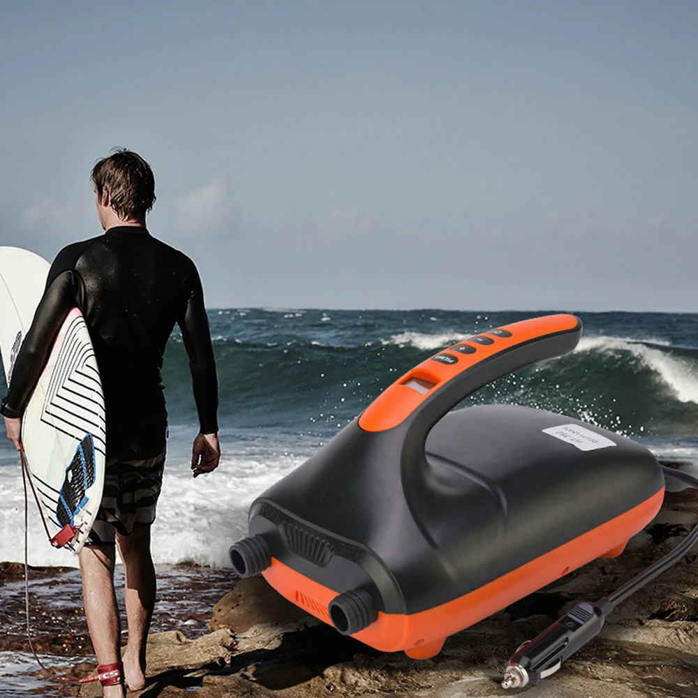 

12V Electric Air Pump Intelligent Inflatable Pump Electric Air Pump Dual Stage For Inflatable Paddle Board & Boat Airbed