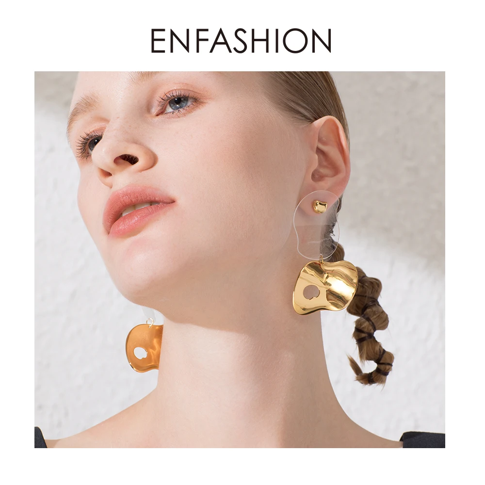 ENFASHION необычные серьги-капли из смолы и металла, смешанные цвета, минималистичные серьги-подвески, модные ювелирные изделия Oorbellen E1105