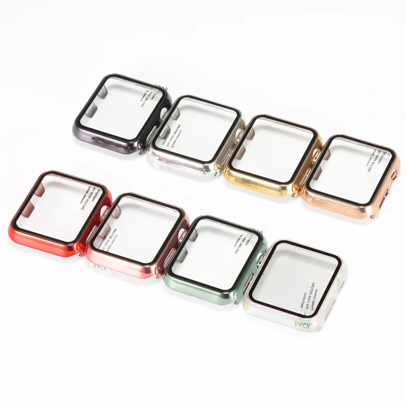 

Case for Apple Watch 5 4 3 2 1 38MM 40MM Full Cover Protective PC Case Tempered Glass Film for IWatch Series 4 5 3 2 1 42MM 44MM