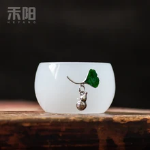Нефритовые фарфоровые стеклянные чайные чашки, белые фарфоровые чайные наборы, высококлассные домашние чашки