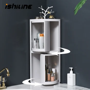 

New Plastic 360 Rotating Bathroom Kitchen Storage Rack Organizer Shower Shelf Kitchen Tray Holder Washing Shower Organizer