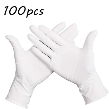 

100pcs Nitrile Disposable Kitchen Gloves Ideal for Food Prep and Cleaning Service Cooking Plastic Goves Powder Free Latex Glove