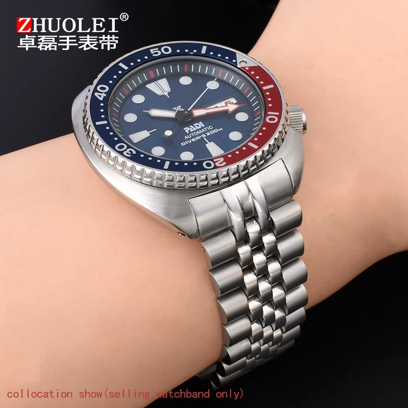 Pulseira de Relógio Inoxidável para Série Seiko Abalone Tartarugas Prospex 22 mm Srpa21 Srp777 Srpc25 Srp773 Srp775 Srp779 - Image 3