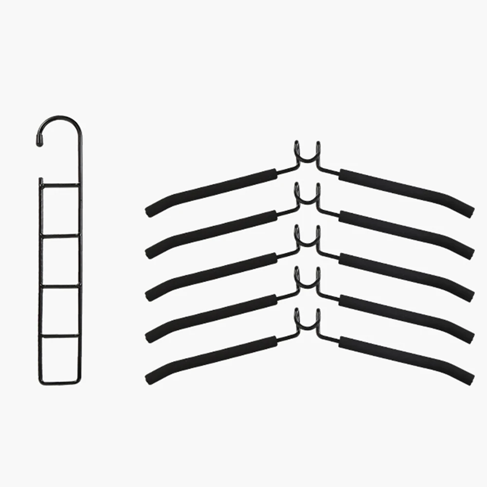 Многослойные Противоскользящие вешалки для одежды экономят место 5 в 1 металлические для белья стойки для хранения для рубашки свитер костюм платье пальто HFing