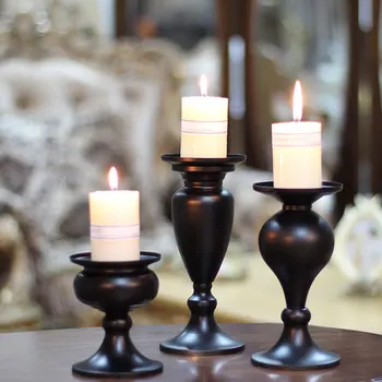 

3pcs Vintage Candlestick Decorations Romantic Candlelight Dinner Props Wax Candle Rack Home Wedding Desktop Decor Candle holder