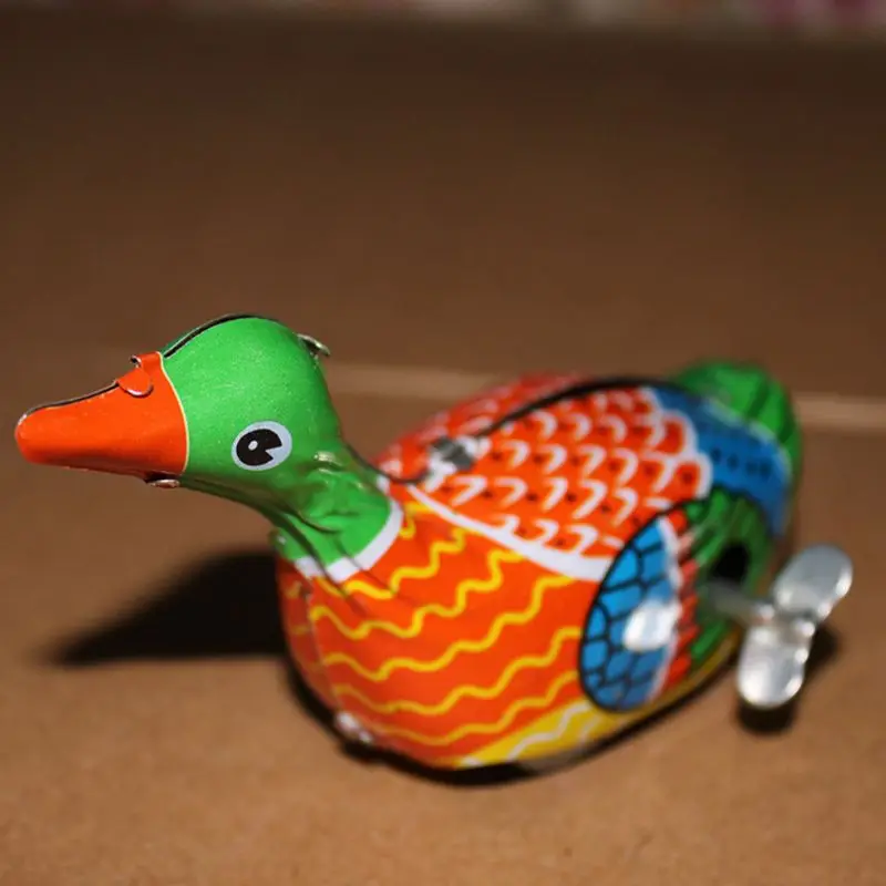 Retro Vintage Classic Clockwork Wind Up Walking Metal Tin Swimming Duck Goose Kids Toy Gift | Игрушки и хобби