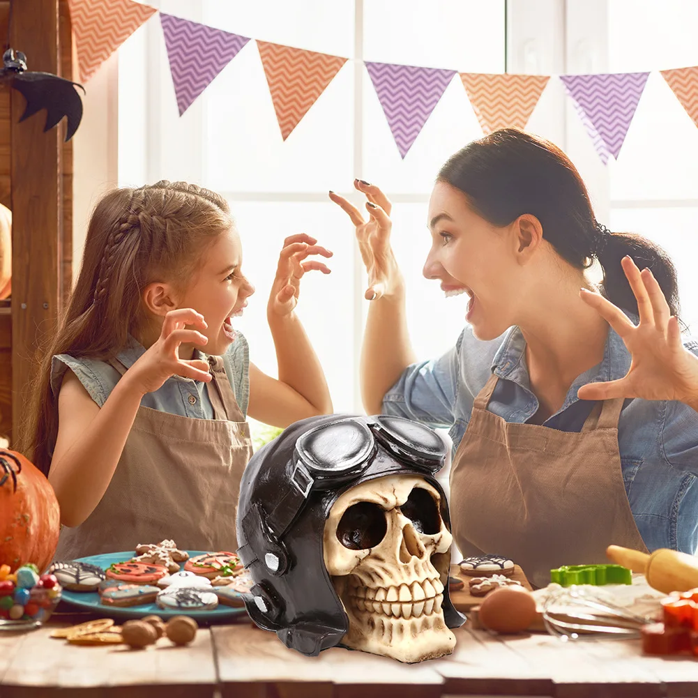Креативные забавные украшения в виде головы черепа из смолы для Хэллоуина, вечерние украшения ручной работы, подарки, вечерние украшения