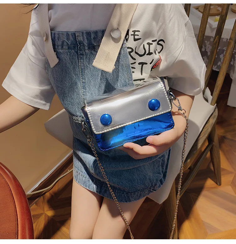 Korean-style Summer New Style CHILDREN'S Bag Cute Shoulder Patent Leather Bag with Chain Versatile Cross-body Mini Accessor