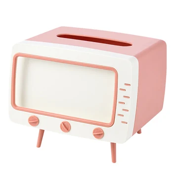 

Card Slot Design TV Shape Living Room Home Office Raised Feet Dorm Phone Holder Bedroom Desk Organizer Napkin Storage Tissue Box