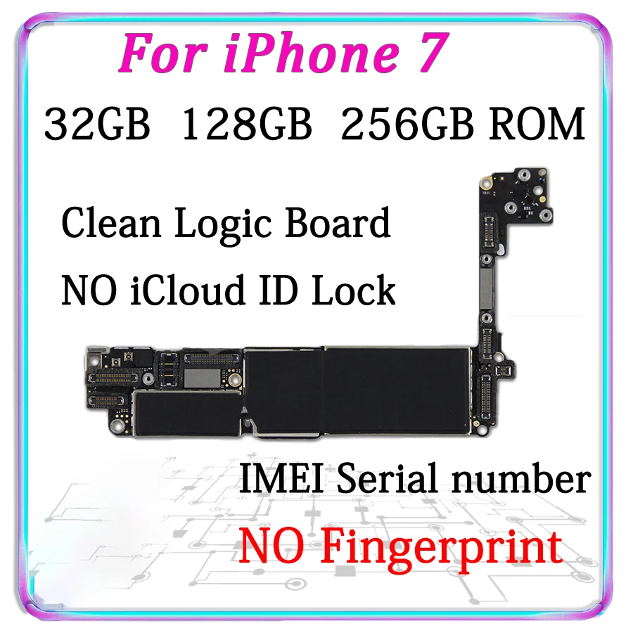 Для iPhone 7 материнская плата с/без Touch ID, оригинальная разблокированная материнская плата для iPhone 7 с полными ЧИПАМИ Все протестированные MB
