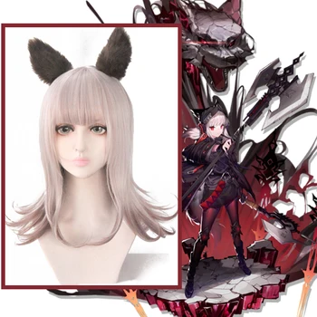 

Game Arknights Cosplay Wigs Frostleaf Cosplay Wig Heat Resistant Synthetic Wig Grey Short Hairs Anime Comic Women Hairs White