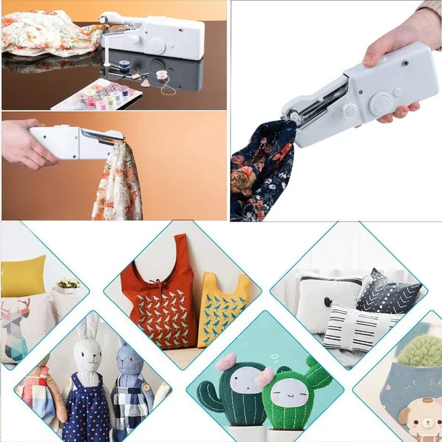 Portable Mini Hand Sewing Machine Quick Stitch Household Electronic Sewing  Machine For Needlework Cordless Clothes Fabrics