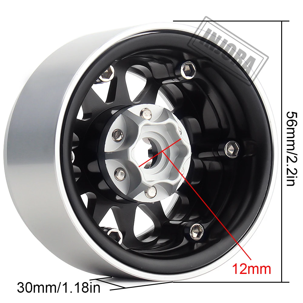 Injora 4 шт. металлический 1,9 обод колеса, фитинги 12 спиц для центрального движения колеса для 1:10 RC комплект автомобильных принадлежностей для передней и задней оси SCX10 II 90046 Traxxas TRX-4 Tamiya по супер скидке MST