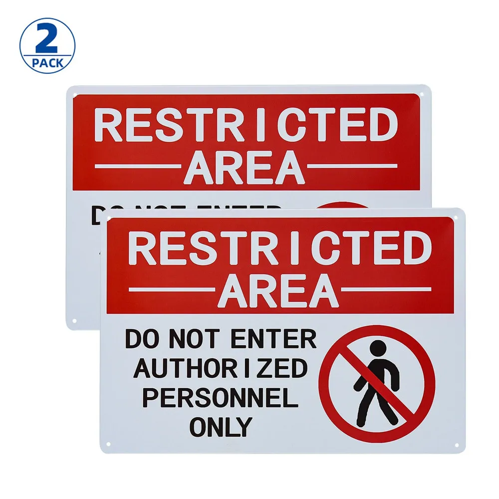 

(2 PACK) Restricted Area Sign Authorized Personnel Only, Don Not Enter Sign