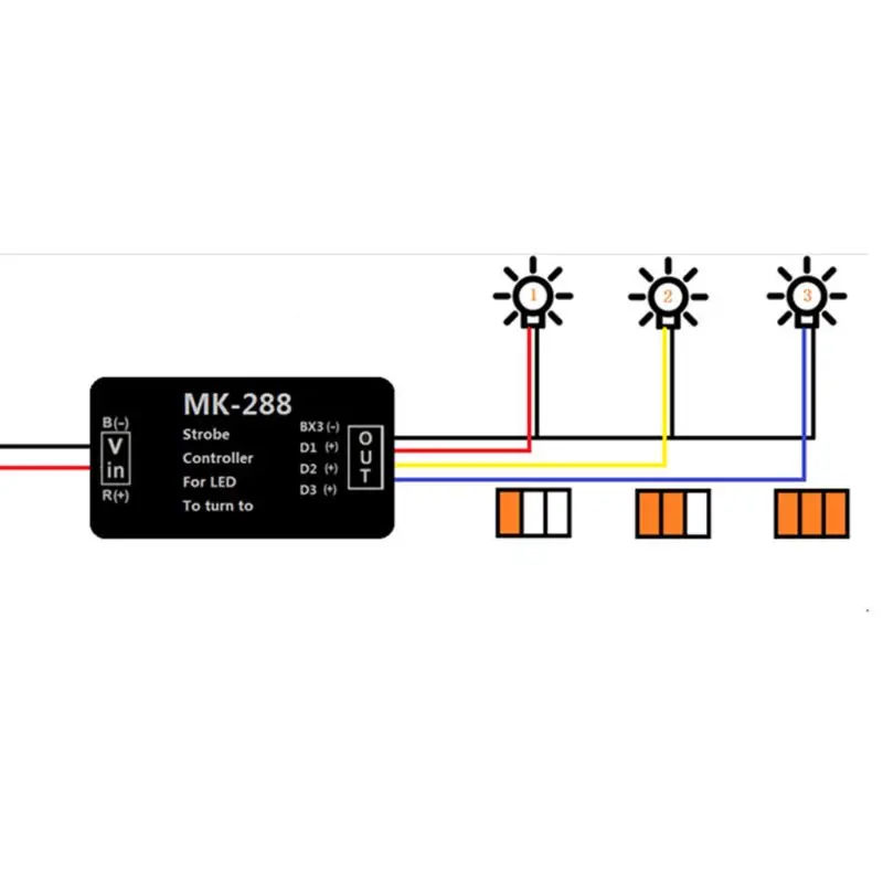 Pair 3-step Sequential Flow Semi Dynamic Chase Flash Tail Light Module Boxes Car Turn Signal Controller Motorcycles