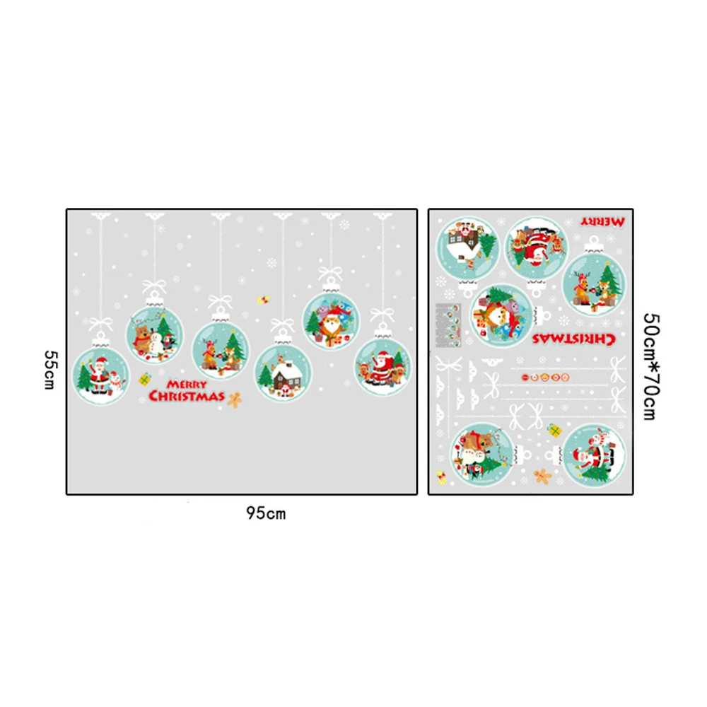 Рождественские украшения для дома НОВОГОДНИЕ ПОДАРКИ стеклянные окна спальни съемные декоративные рождественские наклейки на стену натальные