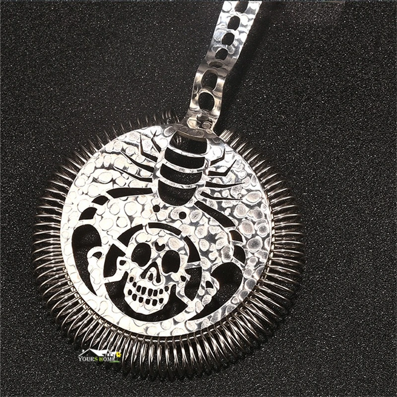 Scorpion Skull Bar Strainer Sprung Cocktail Strainer Stainless Steel Deluxe Barware