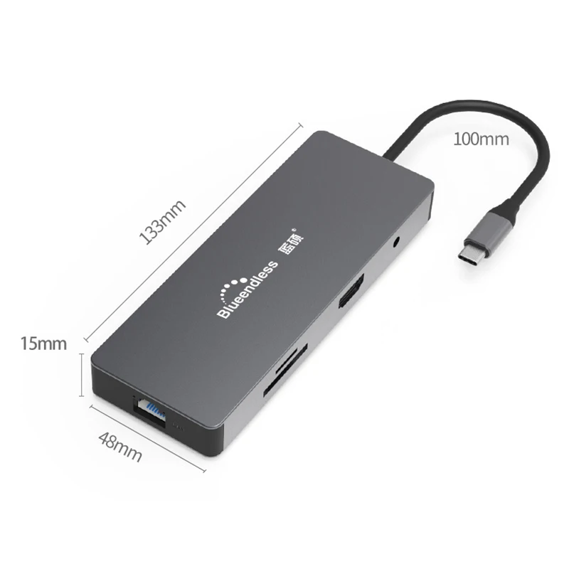 Blueendless 9 в 1 USB C концентратор мульти HDMI адаптер к сплиттеру 3 порта USB 3,0 для MacBook Pro Аксессуары-SCL