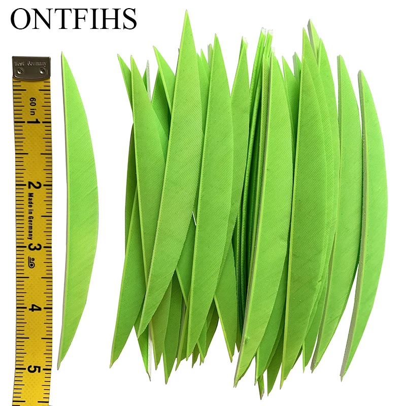 Plumes De Flèche En Plumes De Banane Naturelles Barrées, Aile Droite, 5 Pouces - Pack De 25 - Tir à L'arc
