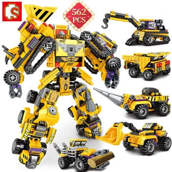

SEMBO Technic Ideas 6 In 1 Set Iron Mech Defender Building Blocks Transform Car Bricks Toys Kids Winter Holiday Gift